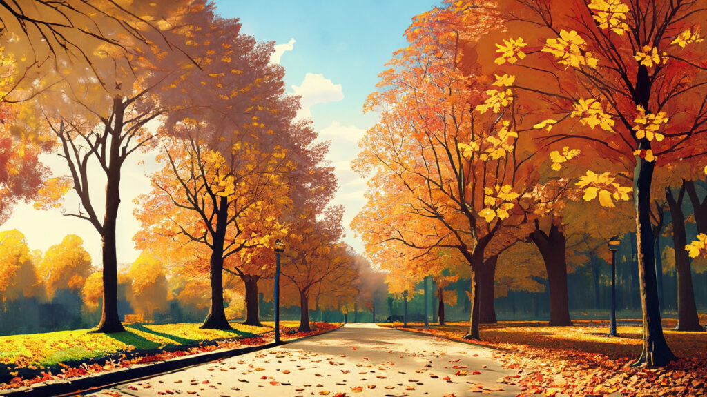 紅葉と秋の公園