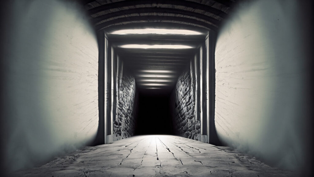 真っ暗なトンネルの入り口