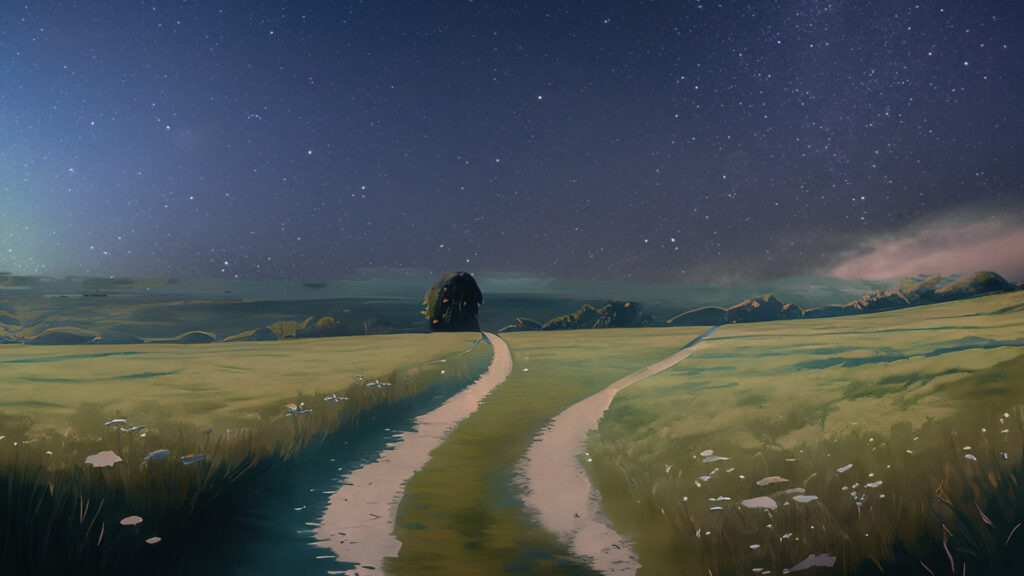 夜の草原
