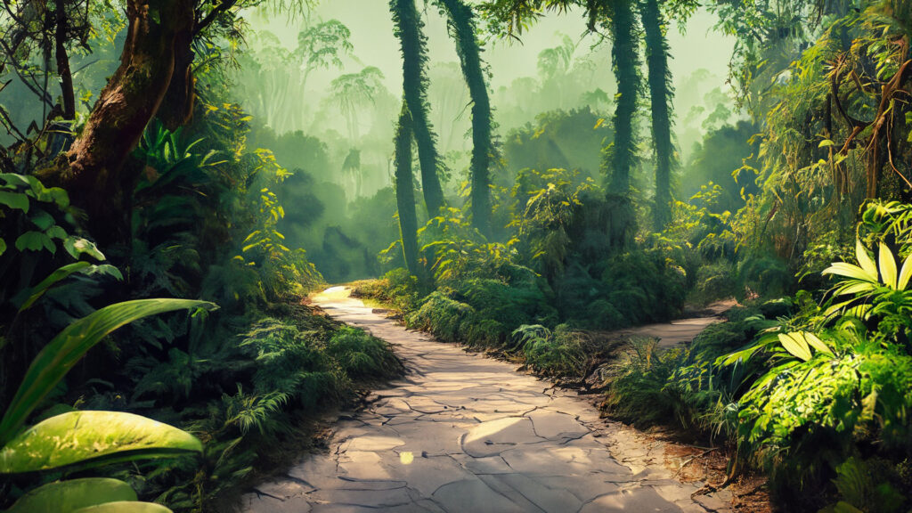 ジャングルの先へと続く小道