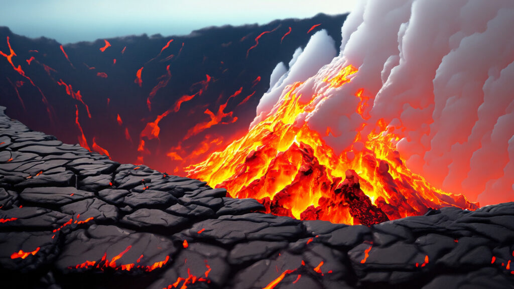 火山の噴火口