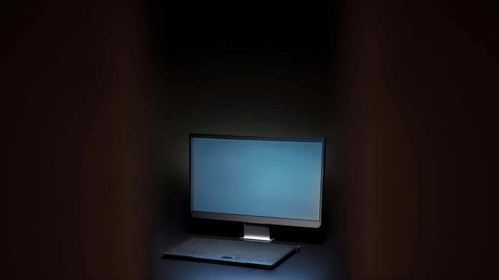 暗闇とパソコン