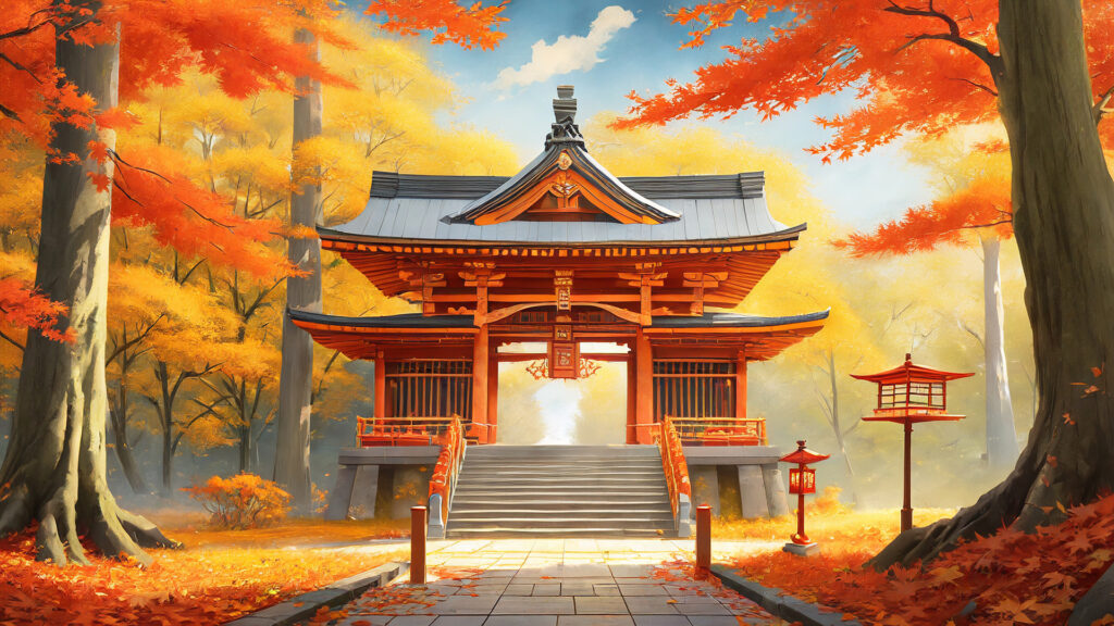 秋の神社