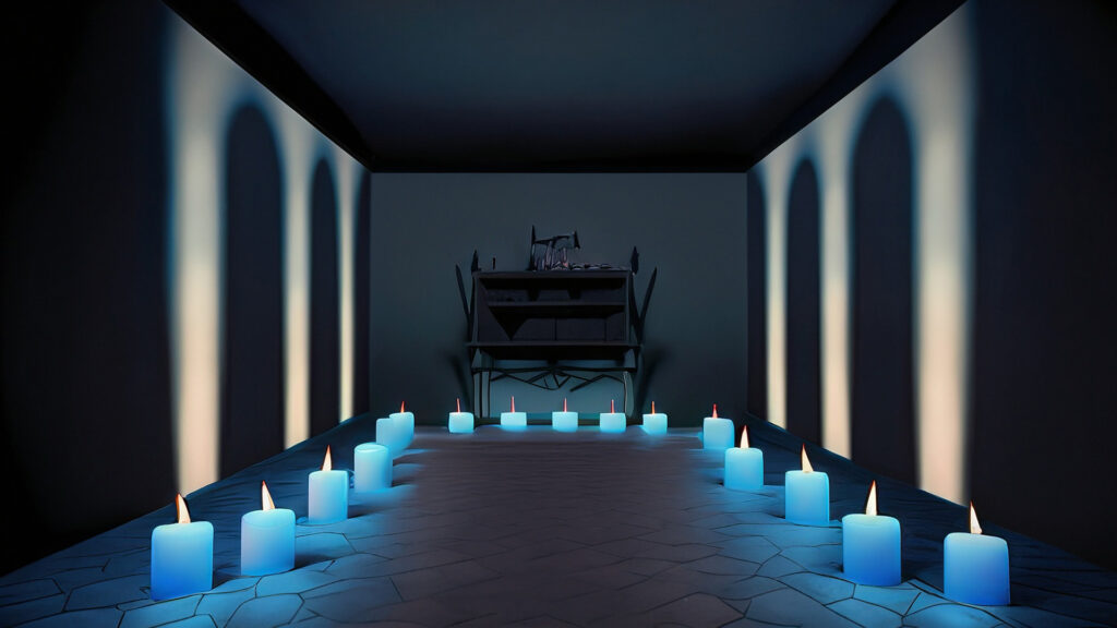 青い蝋燭の部屋