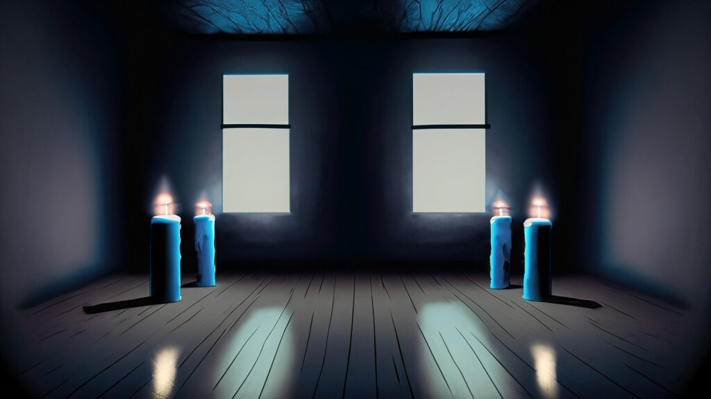 青い蝋燭の部屋
