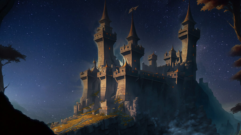夜の城