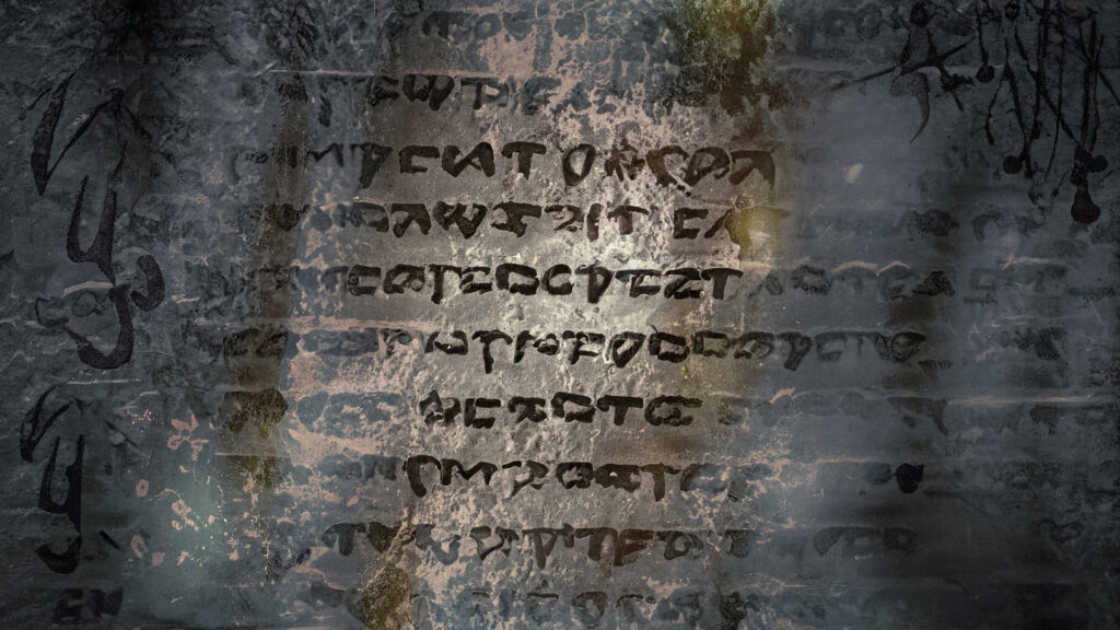 壁に描かれた謎の文字