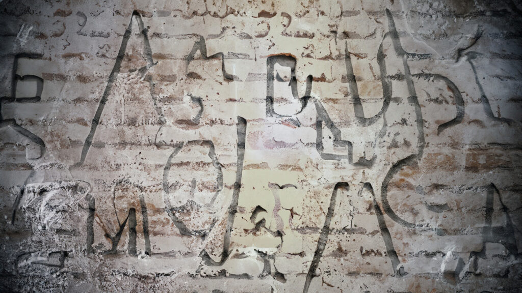壁に描かれた謎の文字