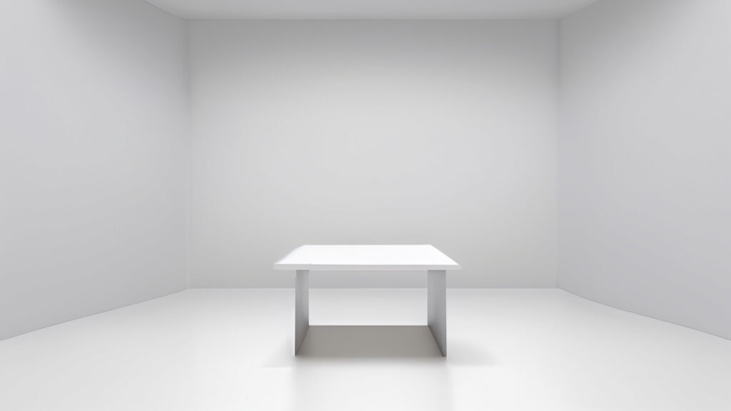 白い部屋と机