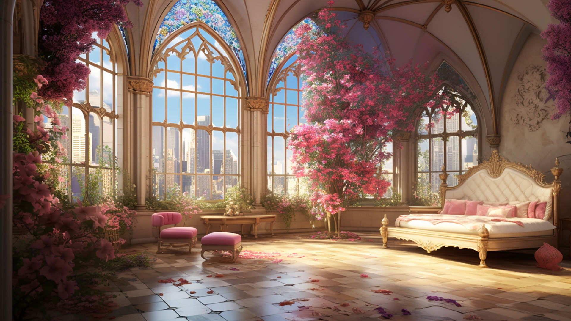 フリー素材】メルヘンチックな部屋（6枚） 背景ボード メルヘンルーム