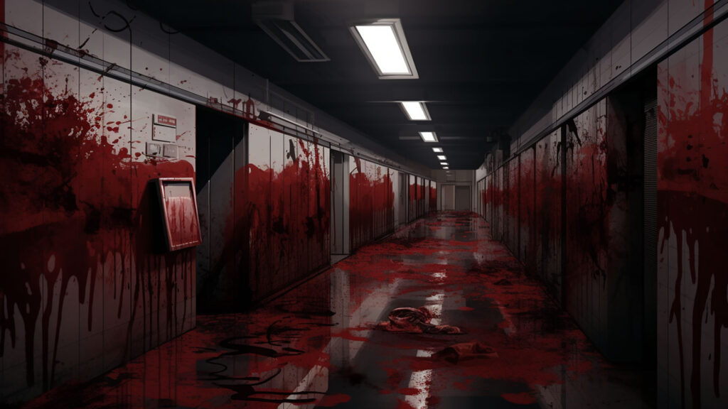 血まみれの廊下