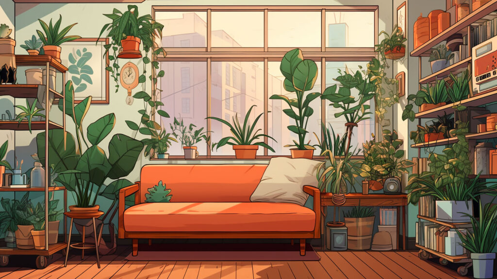 観葉植物のある部屋