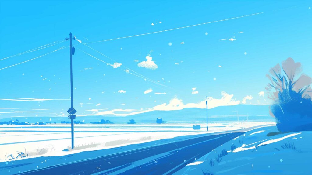 雪の日の道