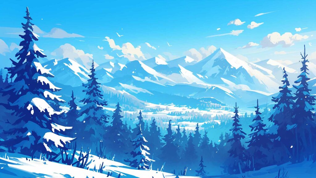 雪山からの景色