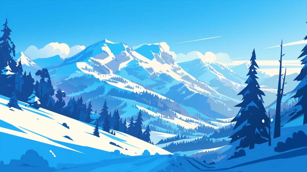 雪山からの景色