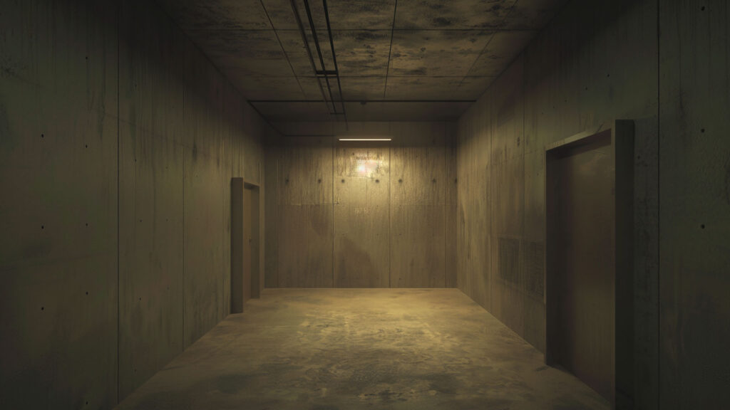 薄暗い密室の部屋