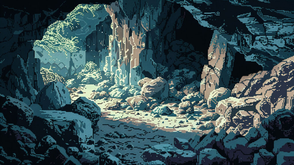 洞窟の探索｜ドット絵