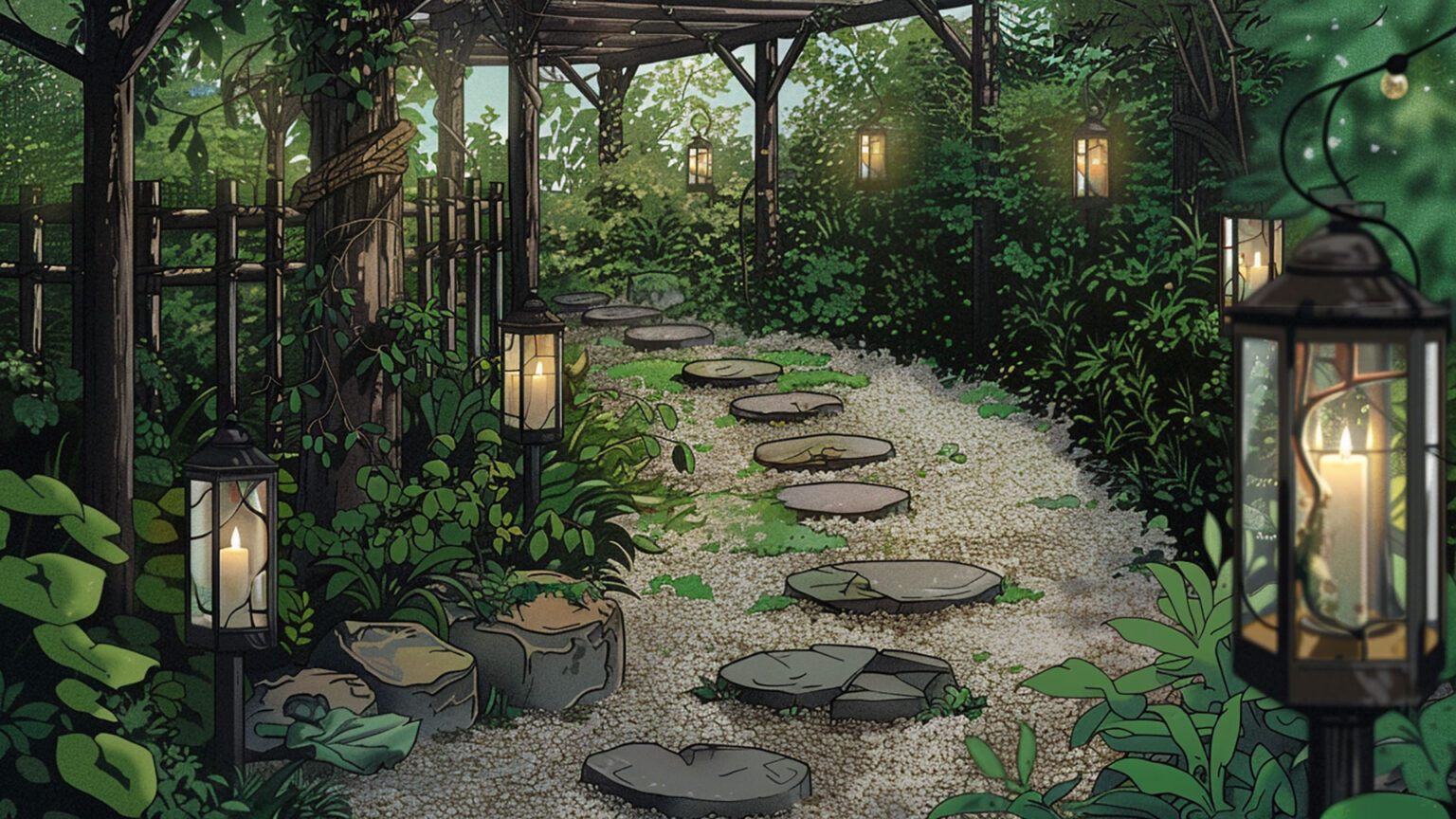 【フリー素材】庭の小道（4枚）