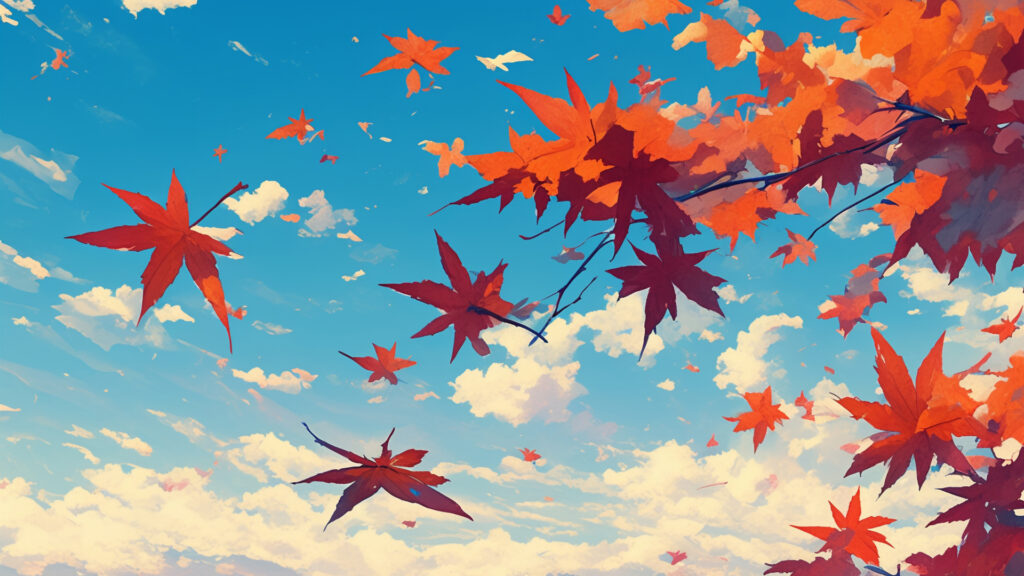 紅葉と空