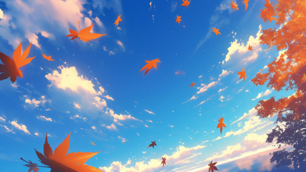 紅葉と空