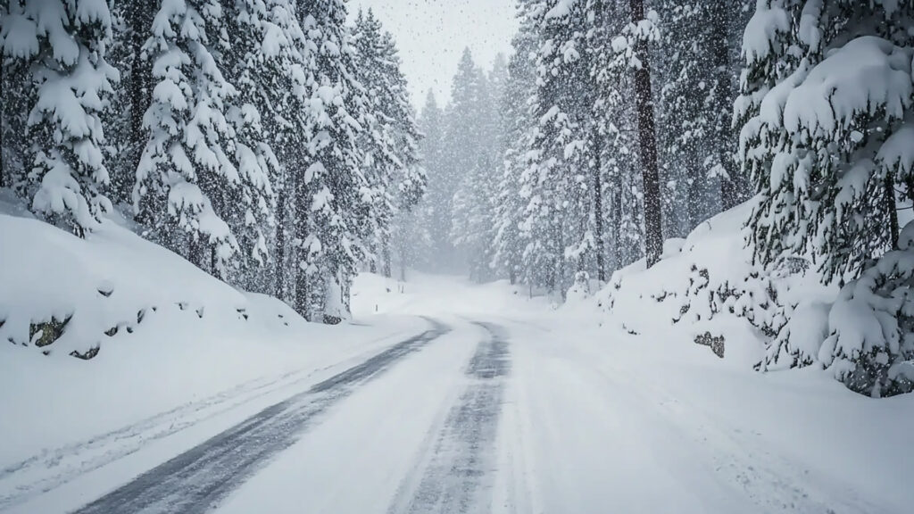 雪の降り積もる道