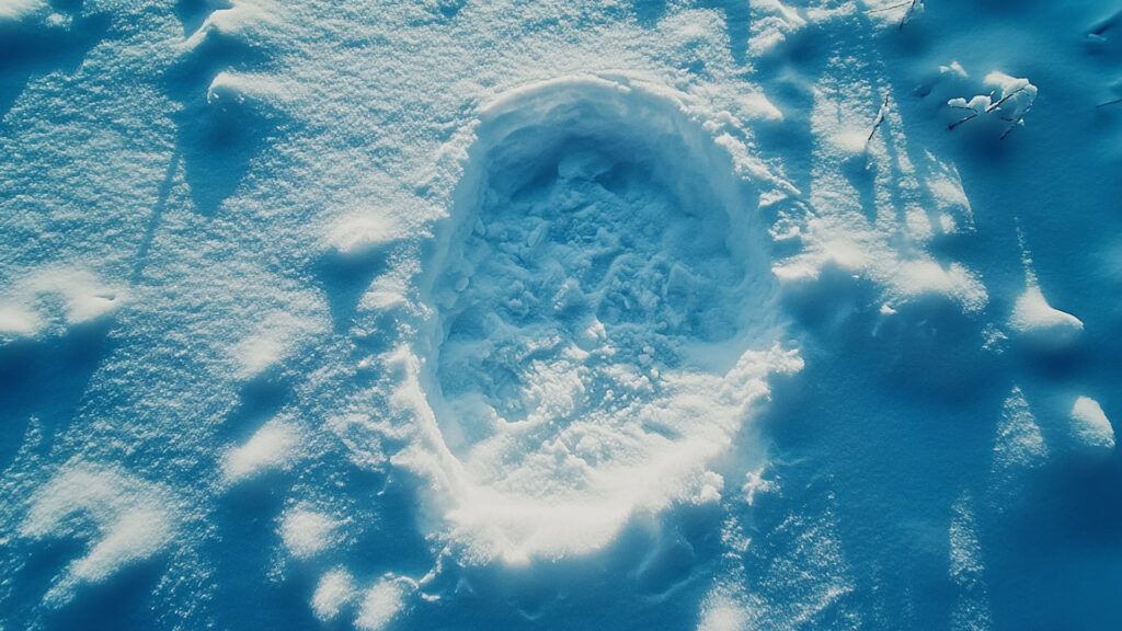 雪道の足跡