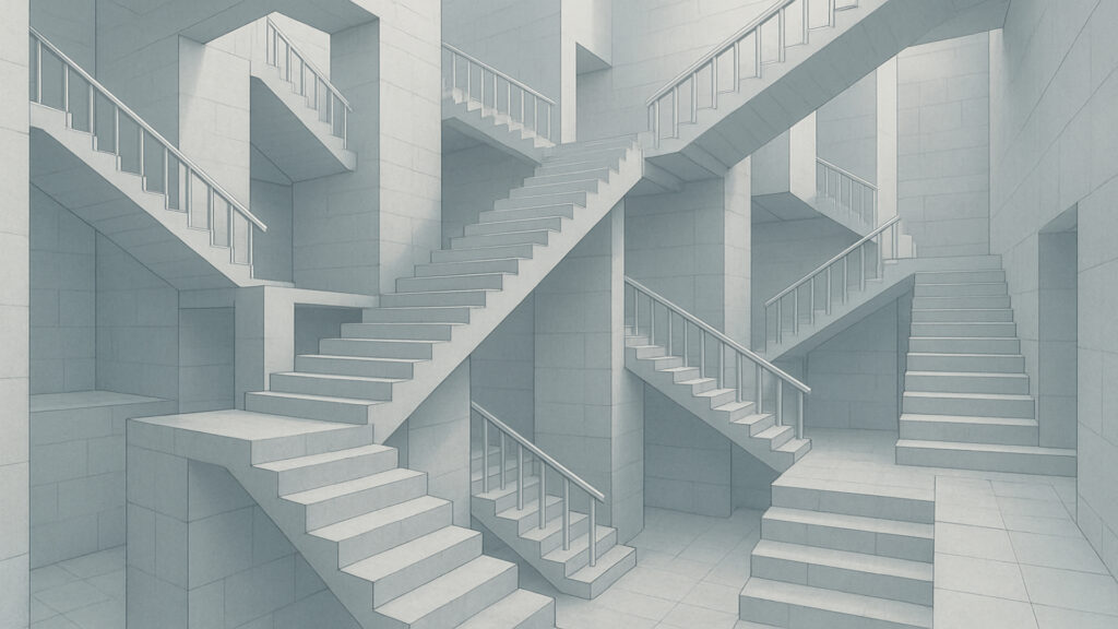 階段だらけの建物