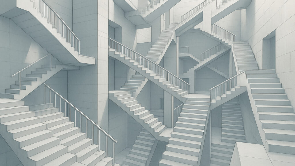 階段だらけの建物