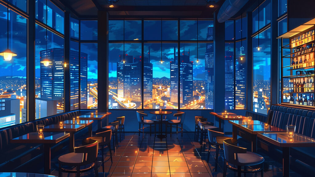 夜景の見える雰囲気の良いレストラン
