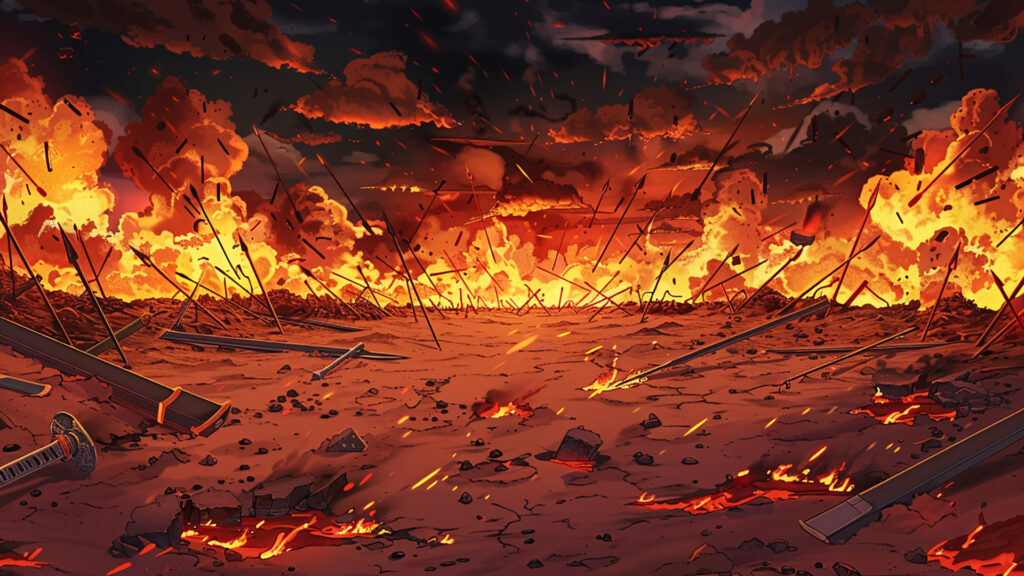 燃える戦場