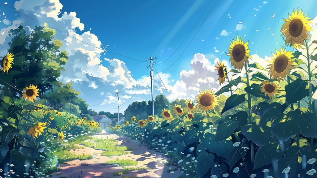 田舎のひまわり畑