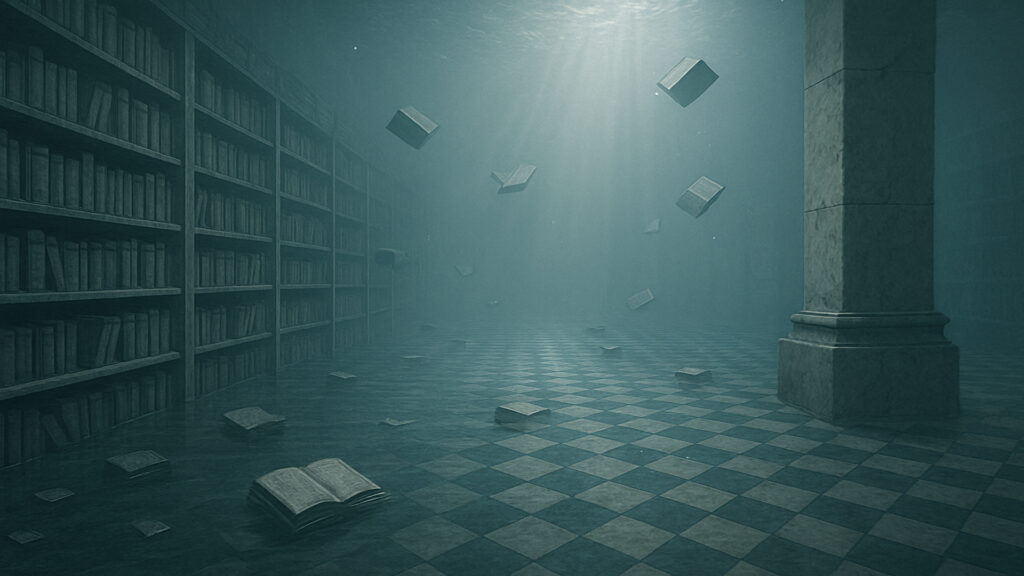 水没した図書館