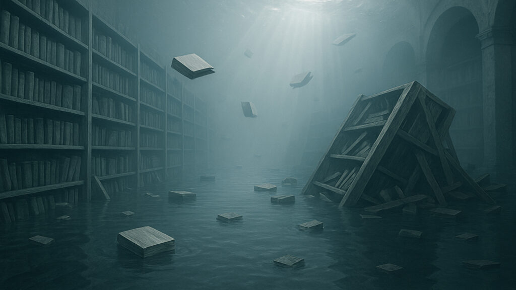 水没した図書館