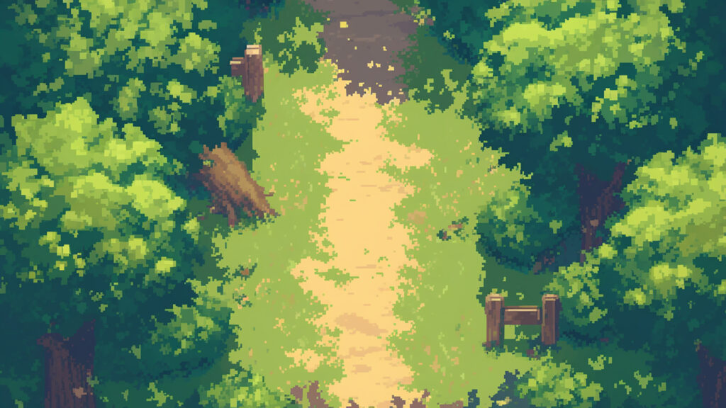 森の一本道｜ドット絵風