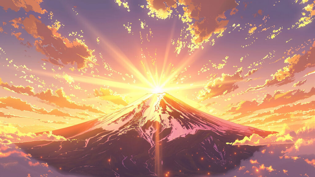 富士山と初日の出