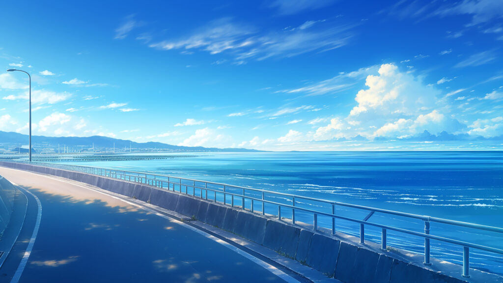 海沿いの道路