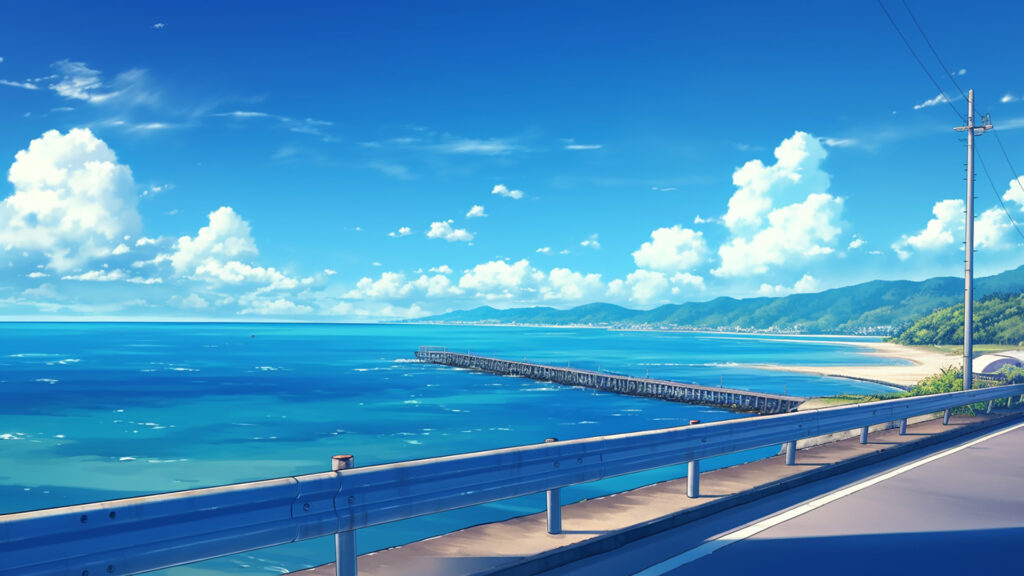 海沿いの道路