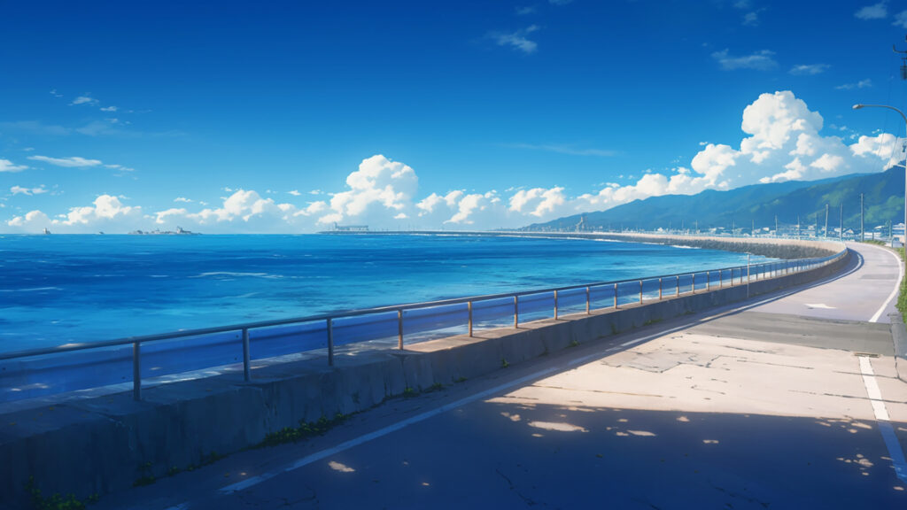 海沿いの道路