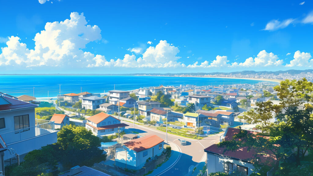 海沿いの住宅街