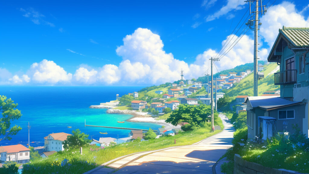 海沿いの住宅街