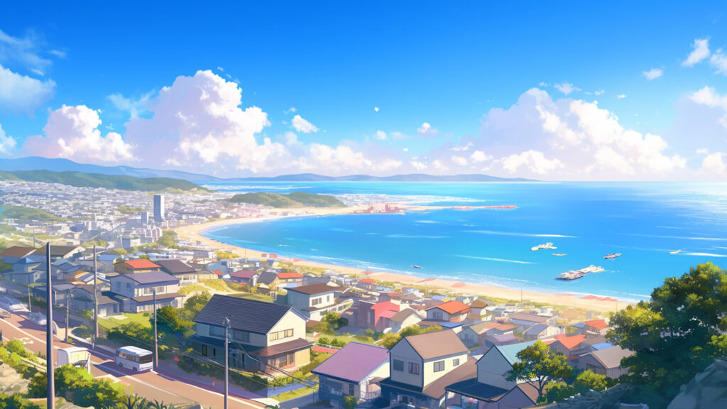 海沿いの住宅街