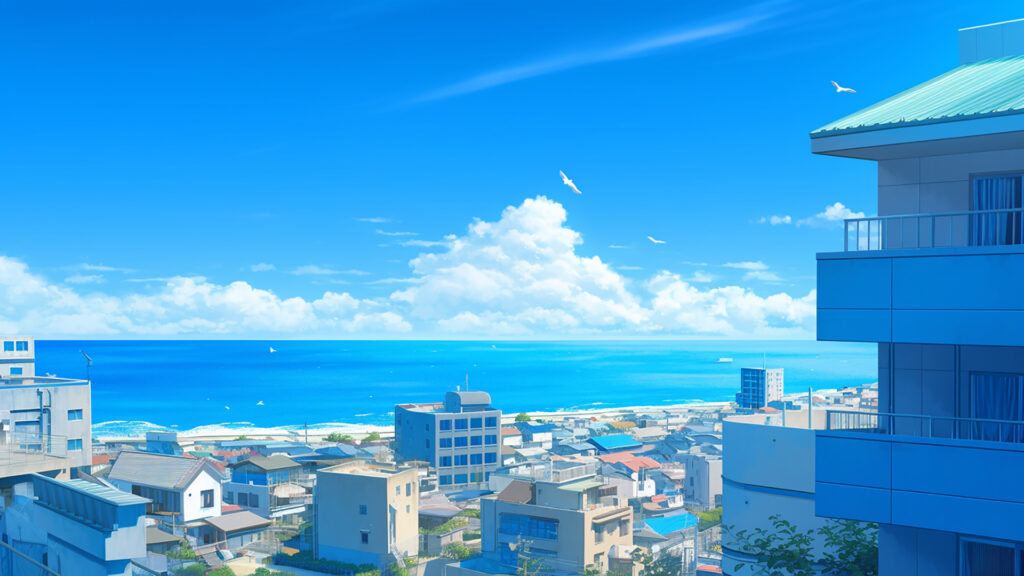 海沿いの住宅街