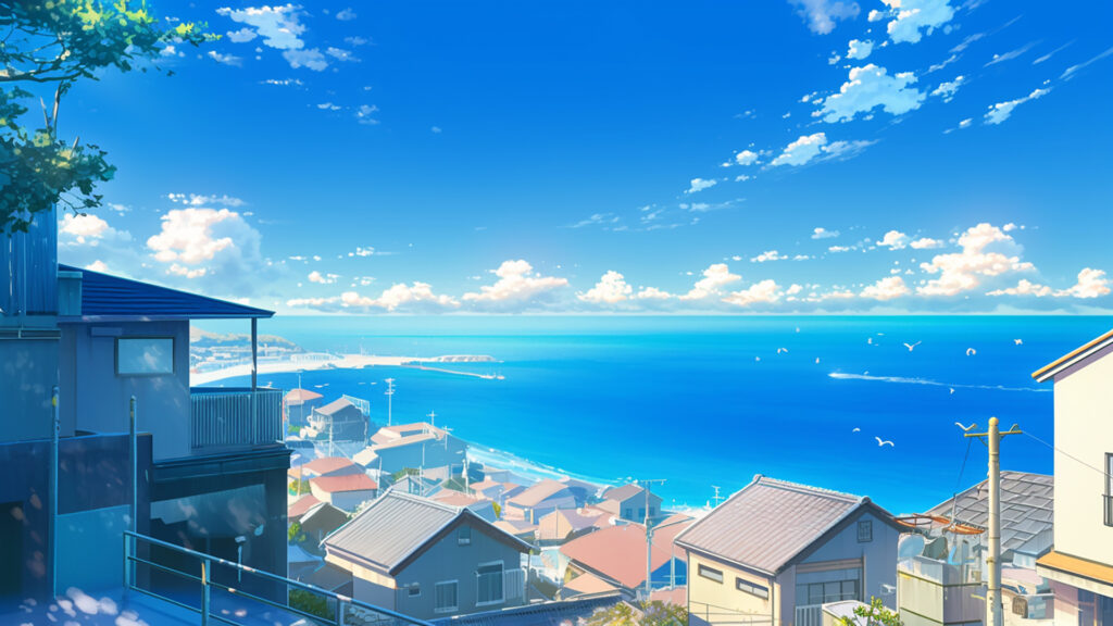 海沿いの住宅街