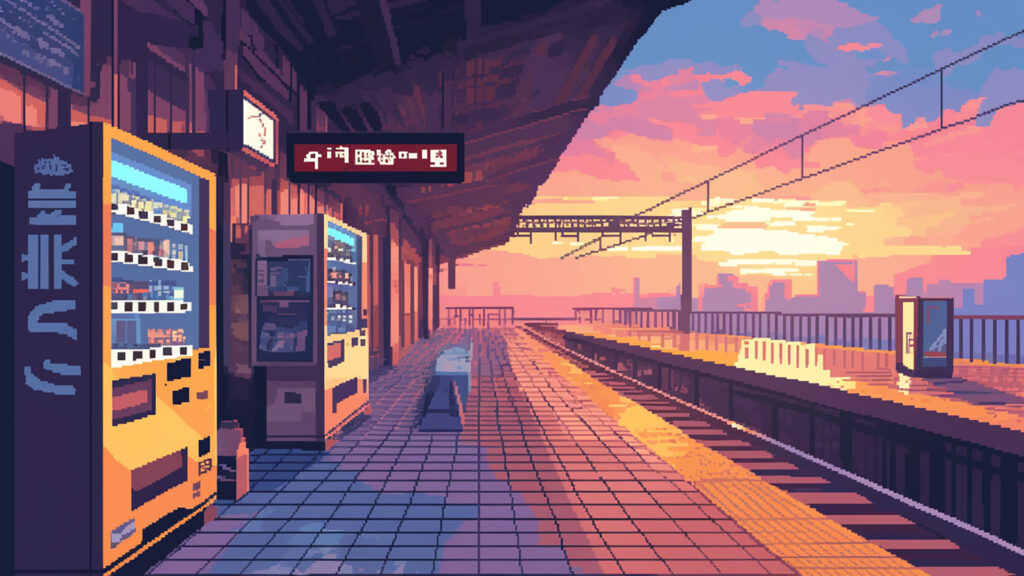 駅のホーム｜ドット絵風