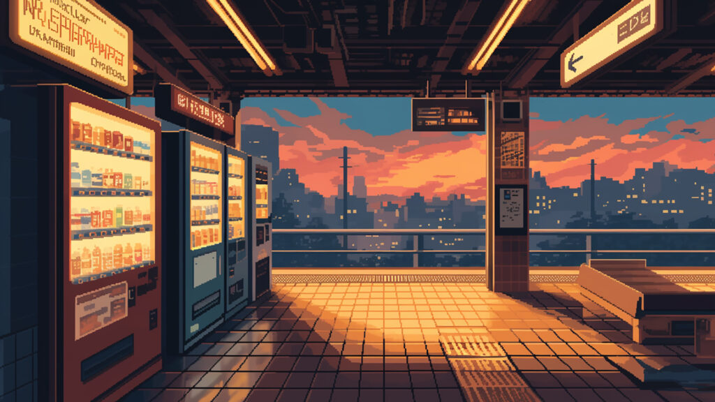 駅のホーム｜ドット絵風