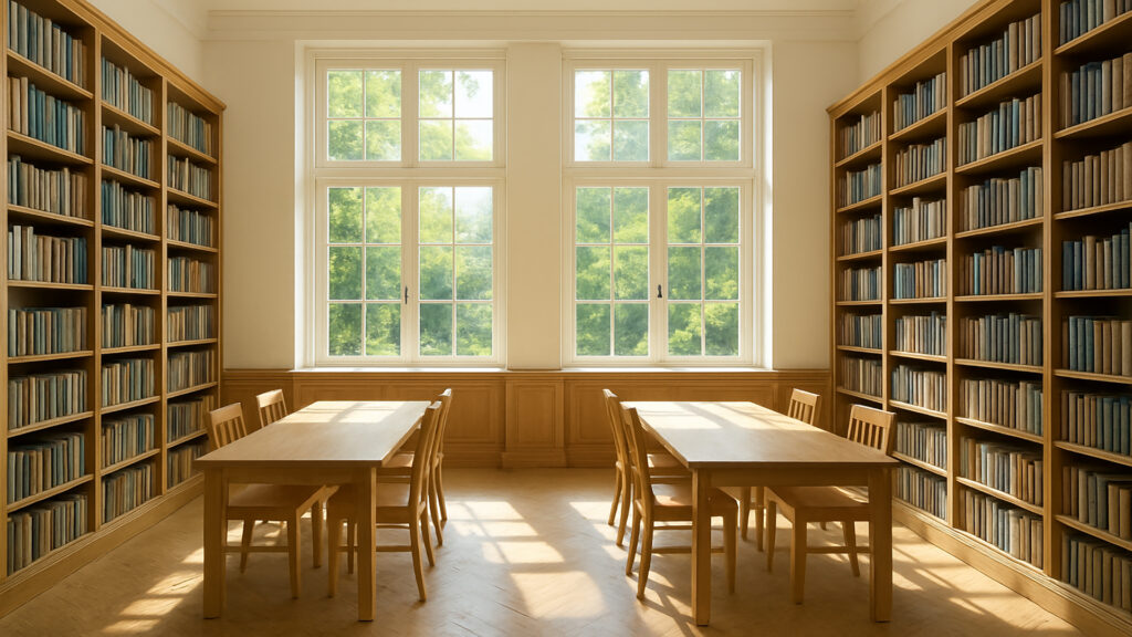 夏休みの図書館