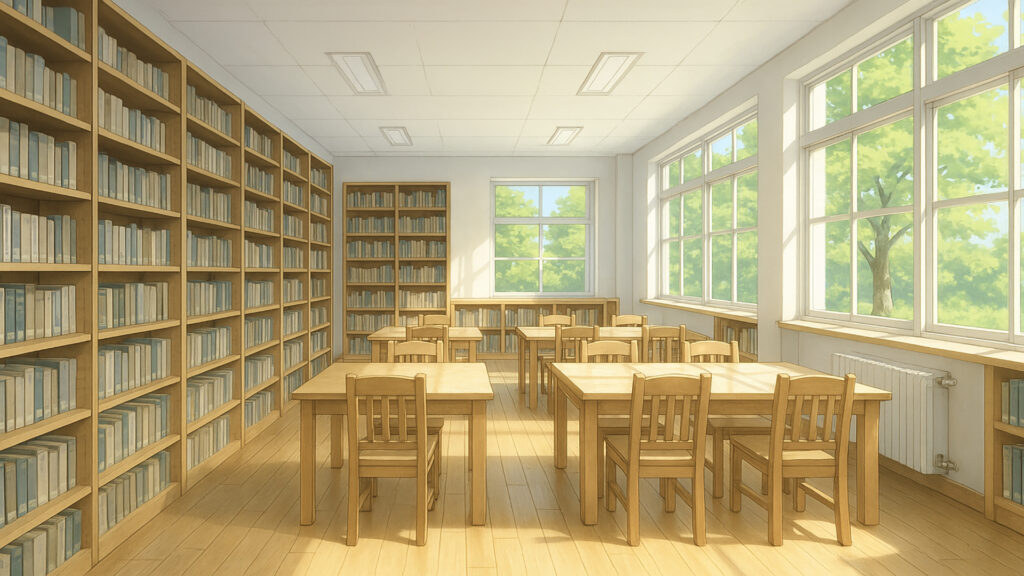 夏休みの図書館