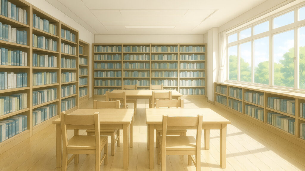 夏休みの図書館
