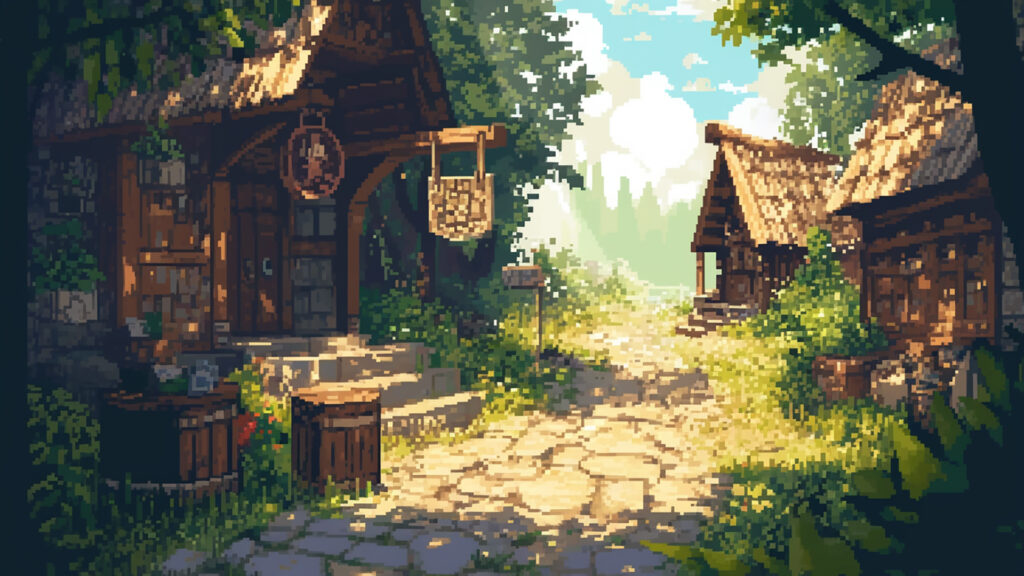 村の入り口｜ドット絵風