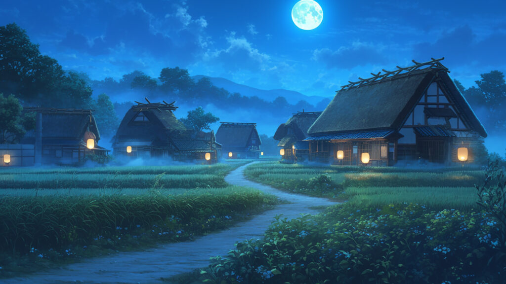 江戸時代風の村｜昼･夕方･夜